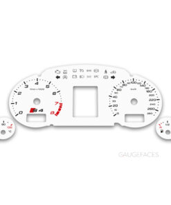 Audi A4 S4 B6-B7 (2000-2008) – Gauge Faces – White