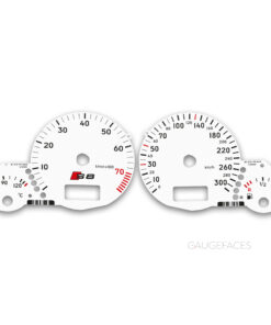 Audi A8 S8 D2 (1994-2002) – 8000 RPM – 300 KM/H – Gauge Faces – White