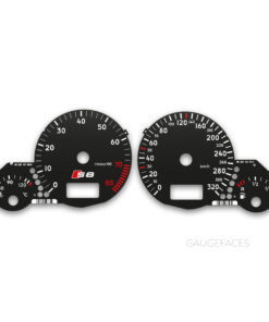 Audi A8 S8 D2 (1994-2002) – 8000 RPM – 320 KM/H – Gauge Faces – Black