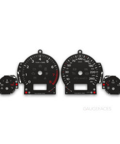 Audi A8 S8 D3 (2002-2010) – 8000 RPM – 280 KM/H – Gauge Faces – Black