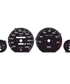 Audi A100 / A6 C4 Gauge Faces – 8000 RPM – 240 KM/H  – Black with Audi logo