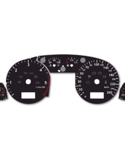 Audi A4 Gauge Faces – 6000 RPM – 260 KM/H  – Black