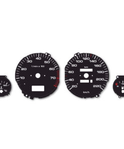 Audi 80 Gauge Faces – 8000 RPM – 220 KM/H  – Black