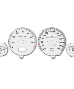 Audi S2 Gauge Faces – 8000 RPM – 280 KM/H – White