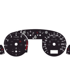Audi S6 Gauge Faces – 8000 RPM – 310 KM/H – Black