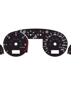 Audi S6 Gauge Faces – 6000 RPM – 260 KM/H – Black