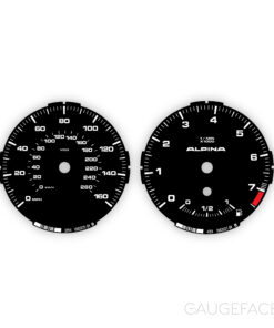 BMW E82 128i 1-Series Gauge Faces - Alpina Style - Black