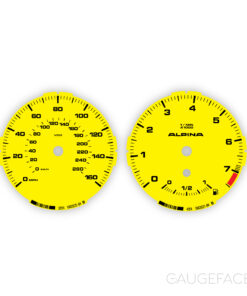 BMW E82 128i 1-Series Gauge Faces - Alpina Style - Yellow