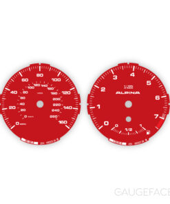 BMW E82 128i 1-Series Gauge Faces - Alpina Style - Red