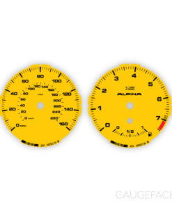 BMW E82 128i 1-Series Gauge Faces - Alpina Style - Speed Yellow