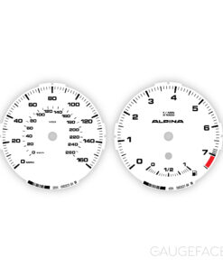 BMW E82 128i 1-Series Gauge Faces - Alpina Style - White
