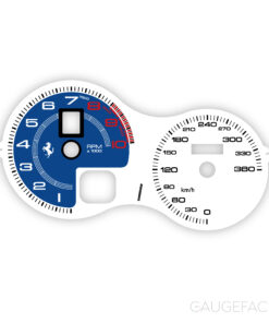 Ferrari F360 F430 (Type F131) Gauge Face – Modern Look – OPTIONS – Dark Blue and White