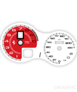 Ferrari F360 F430 (Type F131) Gauge Face – Modern Look – OPTIONS – Red / White