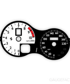 Ferrari 360 Challenge Stradale (Type F131) Gauge Face - OPTIONS - Black / White