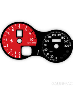 Ferrari 360 Challenge Stradale (Type F131) Gauge Face - OPTIONS - Black / Red