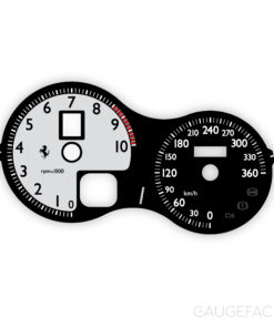 Ferrari 360 / 430 (Type F131) Gauge Face - OPTIONS - F430 Spider Look - Black / Silver