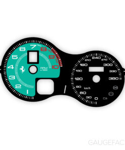 Ferrari F360 F430 (Type F131) Gauge Face - Modern Look - OPTIONS - Black - Petronas Green