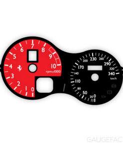 Ferrari F360 F430 F1 (Type F131) Gauge Face - Stradale Look - OPTIONS - Black / Red