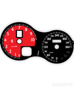 Ferrari F360 F430 (Type F131) Gauge Face - Spider Look - OPTIONS - Black / Red