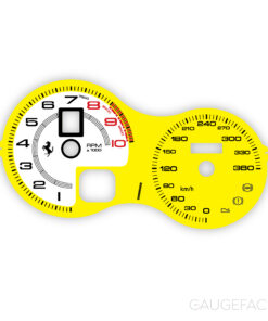 Ferrari F360 F430 (Type F131) Gauge Face - Modern Look - OPTIONS - Yellow / White