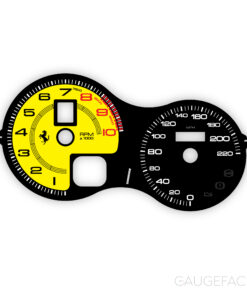 Ferrari F360 F430 (Type F131) Gauge Face - Modern Look - OPTIONS - Yellow / Black