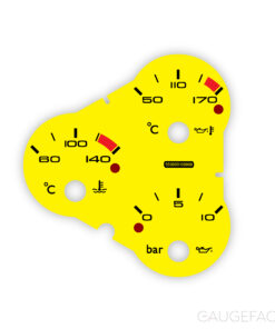 Ferrari F360 F430 (Type F131) Temperature / Pressure Gauge Face - Modern Look - OPTIONS - Yellow