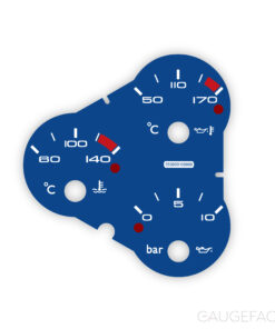 Ferrari F360 F430 (Type F131) Temperature / Pressure Gauge Face - Modern Look - OPTIONS - Dark Blue