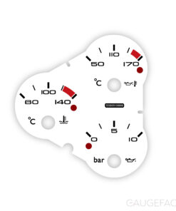 Ferrari F360 F430 (Type F131) Temperature / Pressure Gauge Face - Modern Look - OPTIONS - White