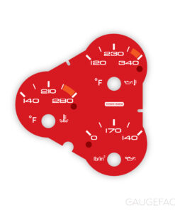 Ferrari F360 F430 (Type F131) Temperature / Pressure Gauge Face - Modern Look - OPTIONS - Red