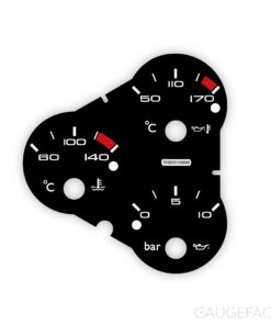Ferrari F360 F430 (Type F131) Temperature / Pressure Gauge Face - Modern Look - OPTIONS - Black
