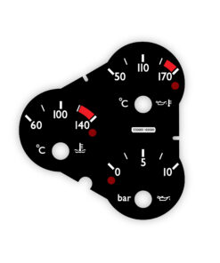 Ferrari F360 F430 (Type F131) Temperature / Pressure Gauge Face - OPTIONS - Challenge Stradale Look - Black