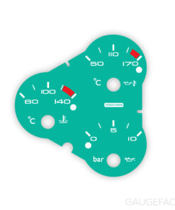 Ferrari F360 F430 (Type F131) Temperature / Pressure Gauge Face - Modern Look - OPTIONS - Petronas Green