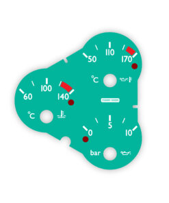 Ferrari F360 F430 (Type F131) Temperature / Pressure Gauge Face - OPTIONS - Challenge Stradale Look - Petronas Green