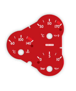 Ferrari F360 F430 (Type F131) Temperature / Pressure Gauge Face - OPTIONS - Challenge Stradale Look - Red