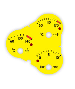 Ferrari F360 F430 (Type F131) Temperature / Pressure Gauge Face - Spider Look - Yellow - OPTIONS