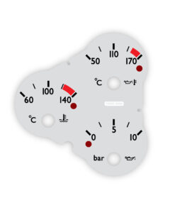 Ferrari F360 F430 (Type F131) Temperature / Pressure Gauge Face - OPTIONS - Challenge Stradale Look - Silver