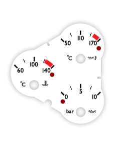 Ferrari F360 F430 (Type F131) Temperature / Pressure Gauge Face - OPTIONS - Challenge Stradale Look - White