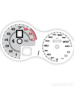 Ferrari F360 F430 (Type F131) Gauge Face - Modern Look - OPTIONS - White / Silver