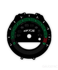For Porsche 911 (Type 992) GTS: Gauge Face Tachometer – 8000 RPM – Heritage Design Edition - Black with Retro Style Ring