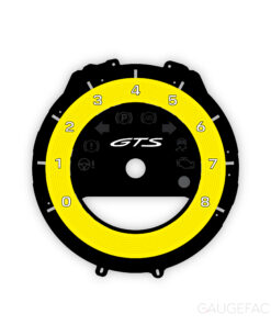 For Porsche 911 992 GTS: Gauge Face Tachometer - Yellow (White Numbers)