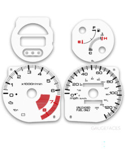 Honda Civic del Sol (1993-1997) – Gauge Faces – White