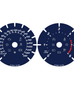 For (2013-2023) Maserati Quattroporte Gauge Face – 280 km/h – Blue