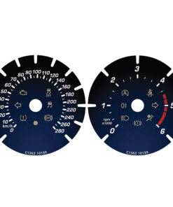 For (2013-2023) Maserati Quattroporte Gauge Face – 280 km/h – Blue and Black