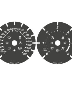For (2013-2023) Maserati Quattroporte Gauge Face – 280 km/h – Gray