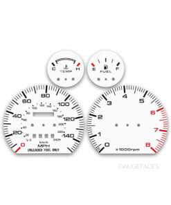 Custom Gauge Face for Mazda MX-6 - White