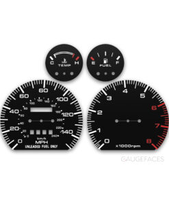 Custom Gauge Face for Mazda 626 - Black
