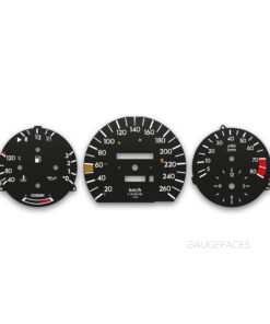 Mercedes-Benz 190E W201 (1982—1993) Gauge Faces – 260 km/h – Black