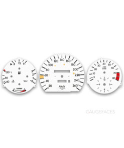Mercedes-Benz 190E W201 (1982—1993) Gauge Faces – 260 km/h – White