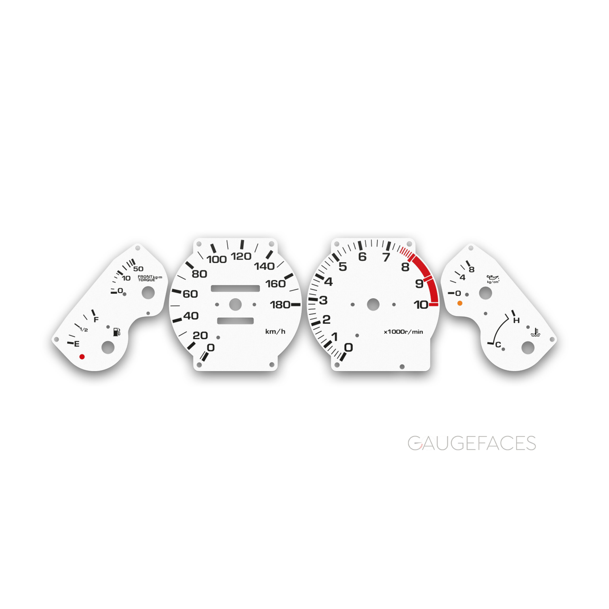 Nissan-Skyline-GTR-R32-gauge-face-custom-replacement-dials-White-Solid