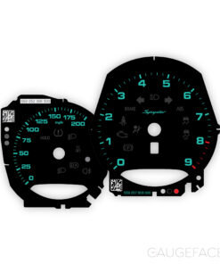For Porsche 718/ 981 Spyder: Gauge Faces - OPTIONS - Black with Green Numbers